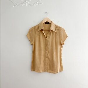 Vintage Yellow Button Up Top